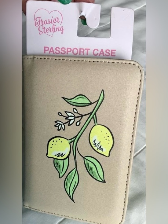 Accessories - Frasier Sterling Lemon Branch Passport Case - Beige